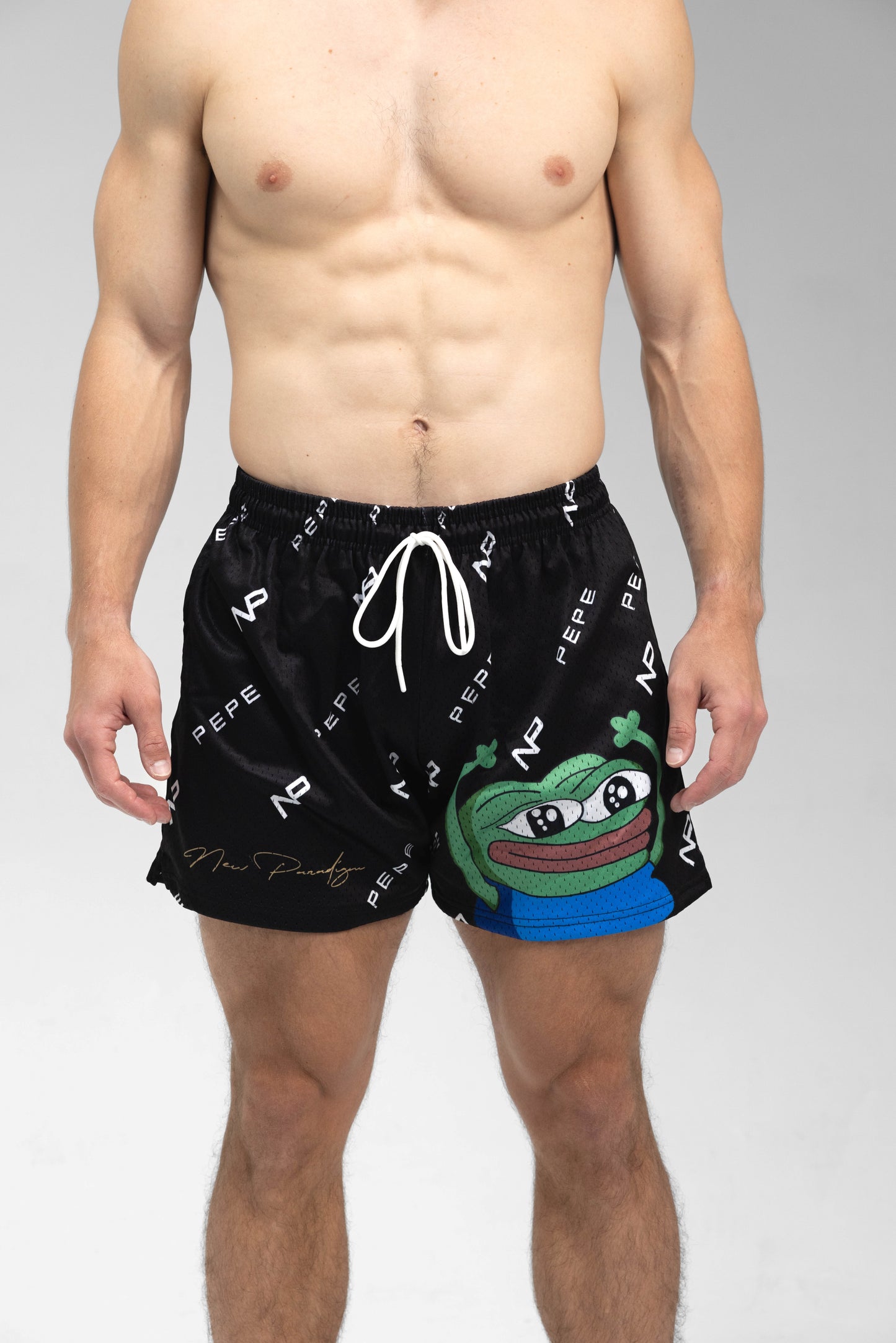 Pepe "Hands Up" Mesh Shorts - Black