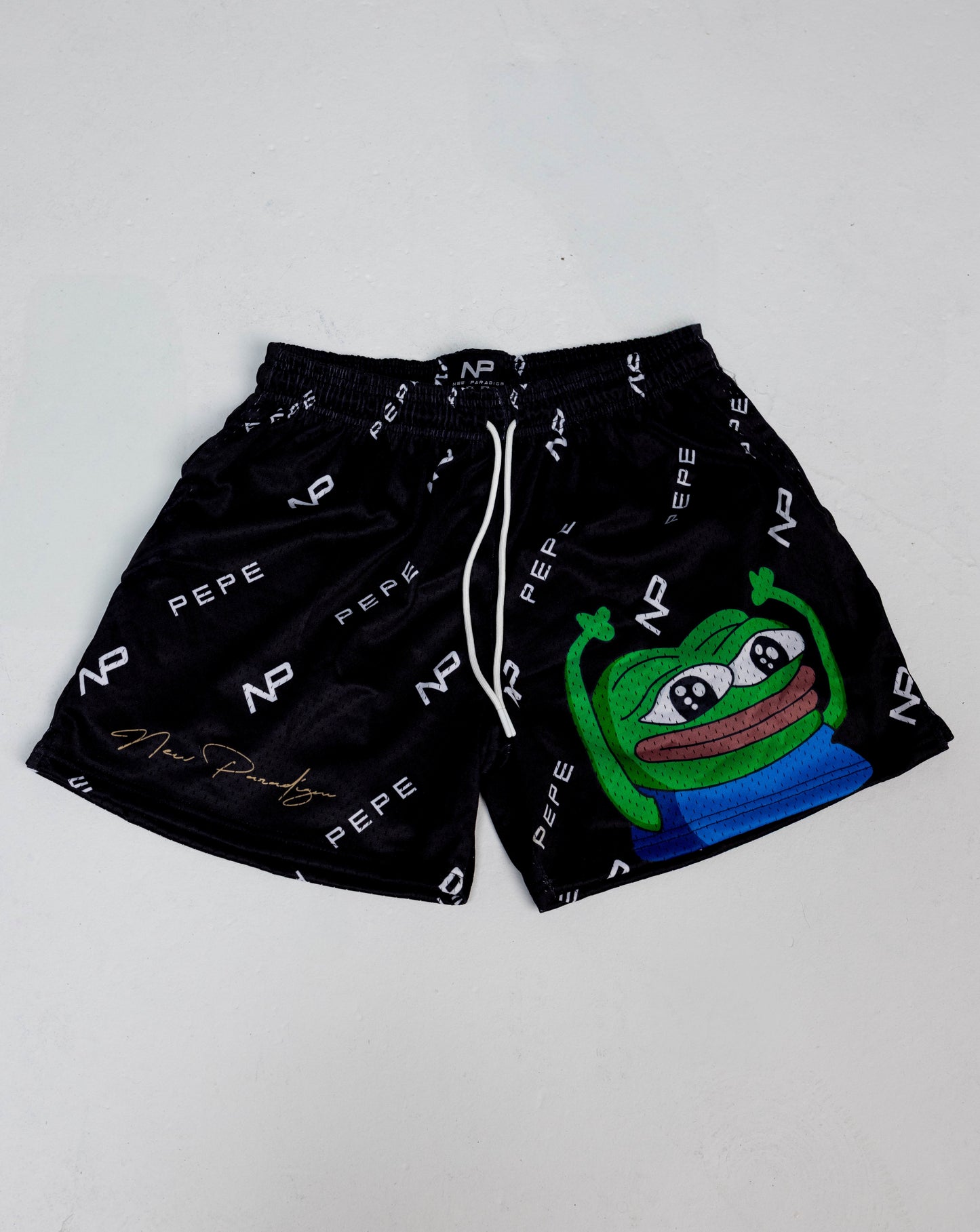 Pepe "Hands Up" Mesh Shorts - Black