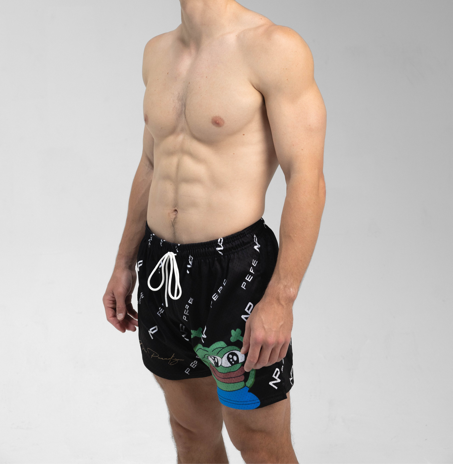 Pepe "Hands Up" Mesh Shorts - Black