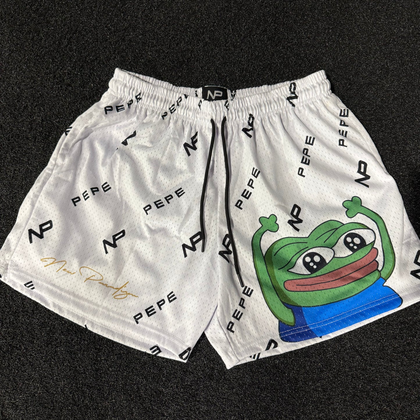 Pepe "Hands Up" Mesh Shorts - White